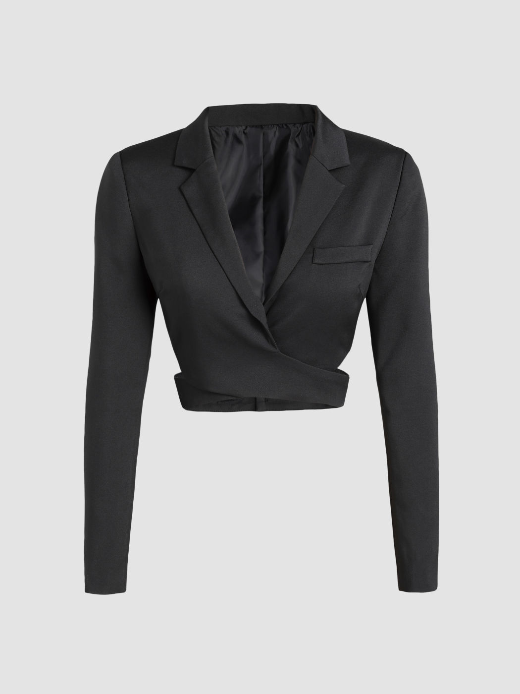 Einfarbiger Cropped-Blazer mit Schnitt