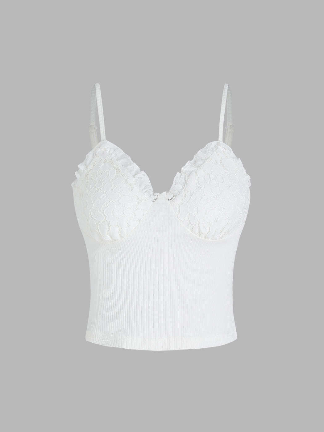 White Rose Lace Tank Top
