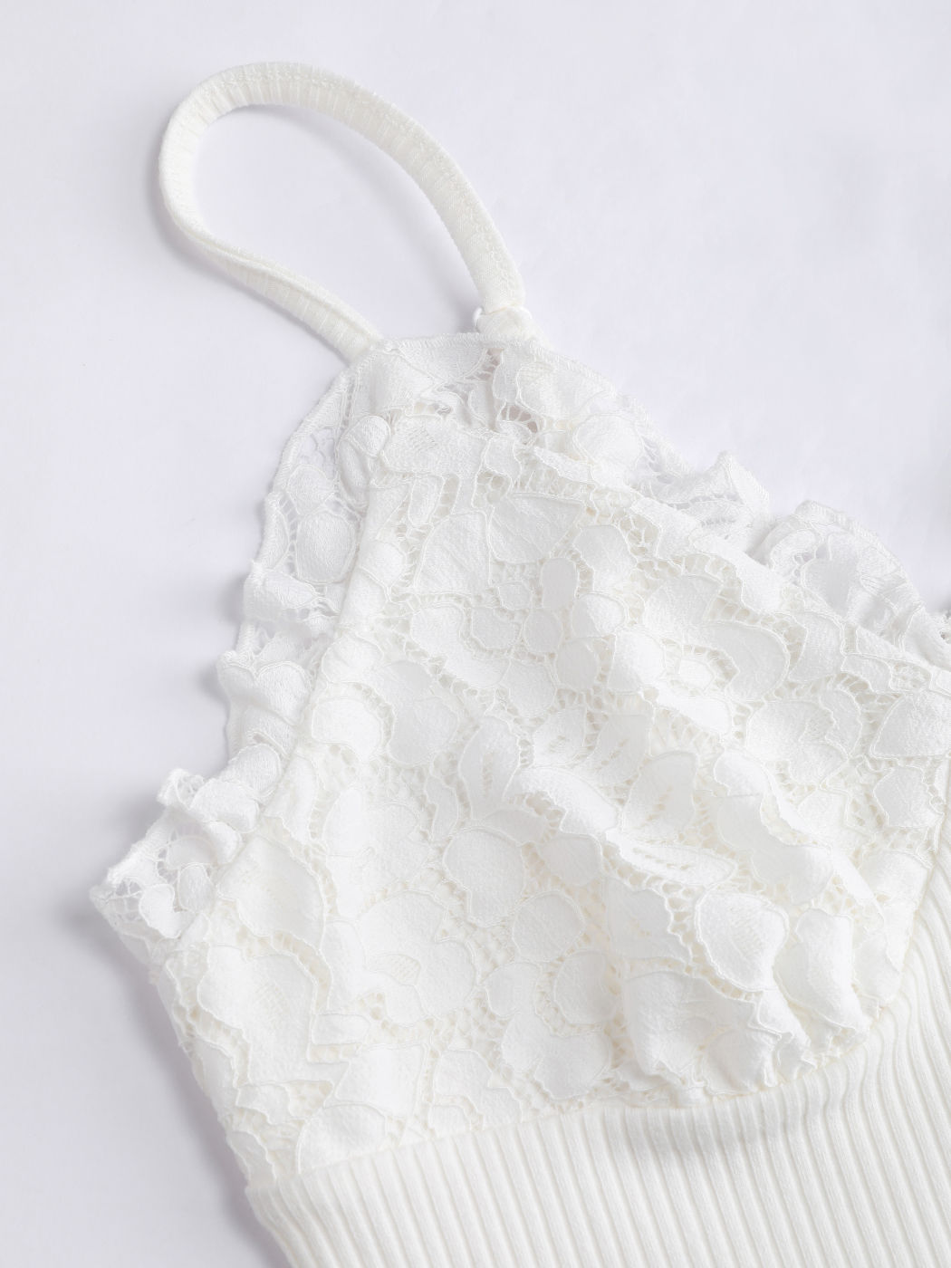 White Rose Lace Tank Top