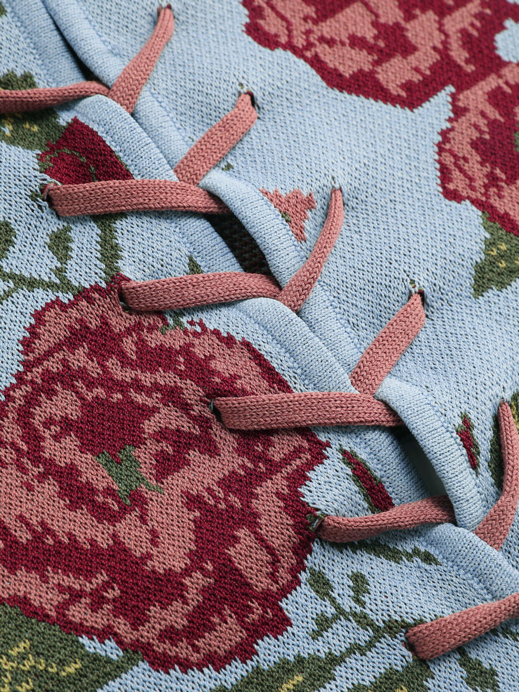 Pullover Weste mit floraler Schnürung