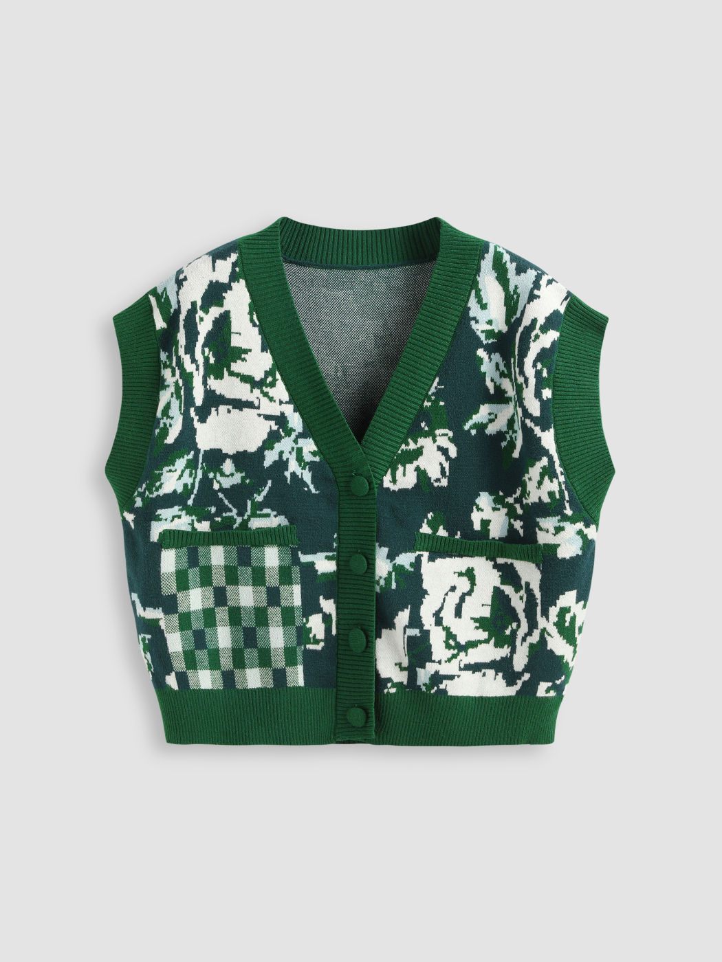Knit Graphic Pocket Vest
