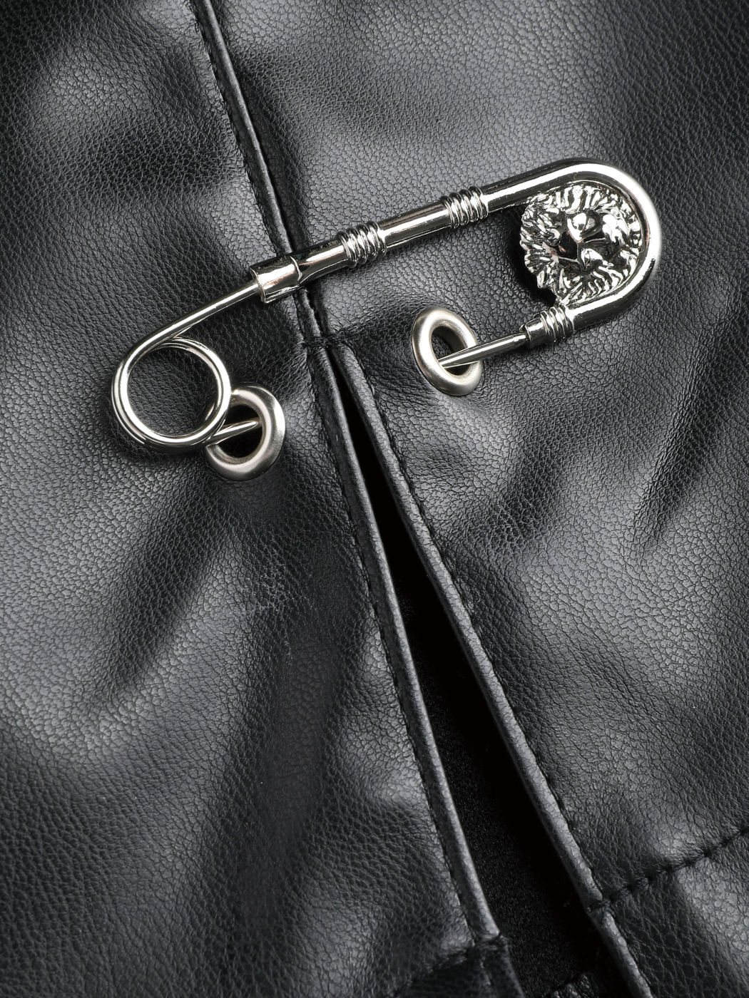 Faux Leather Slit Skort