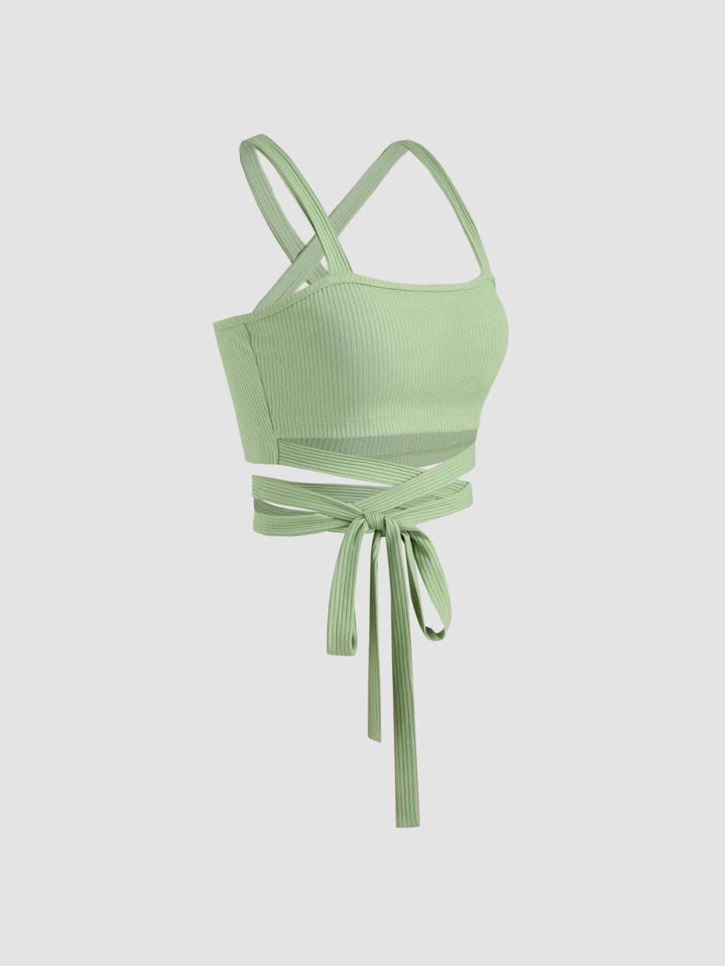 Geripptes Cami-Crop-Top zum Binden vorne