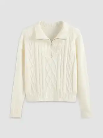 Weave Knit Zipped Sweatshirt