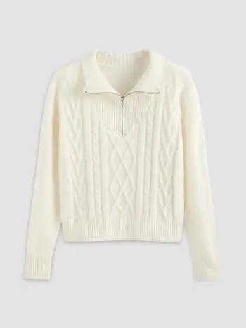 Felpa con zip in maglia intrecciata