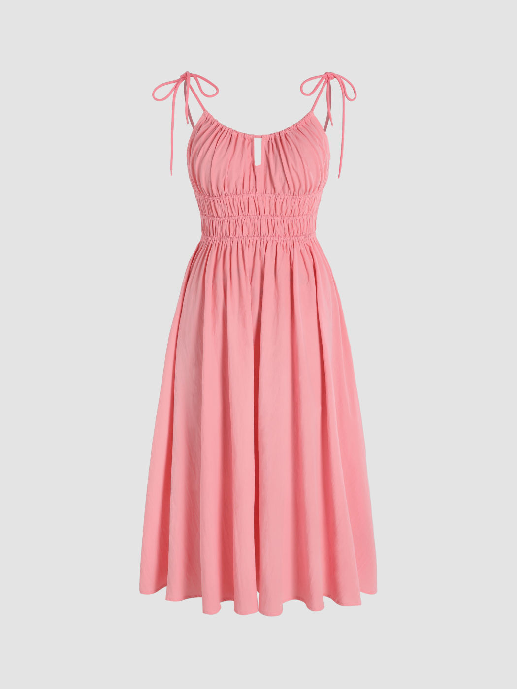 Gerafftes Cami-Kleid zum Binden an der Schulter