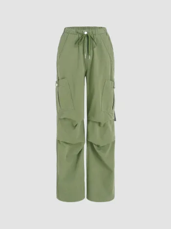 Denim-Cargohosen mit Reißverschluss