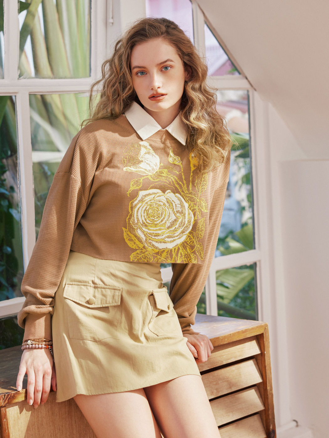 Alltägliche Blüte Cropped Sweatshirt