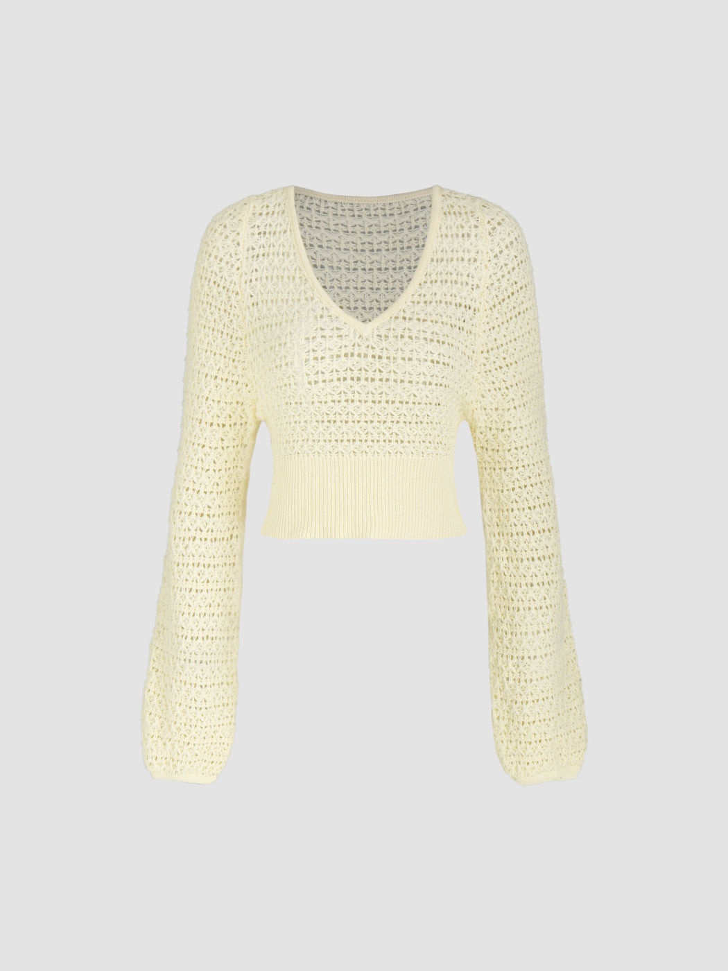 Solid Knit Hollow Out Crop Top