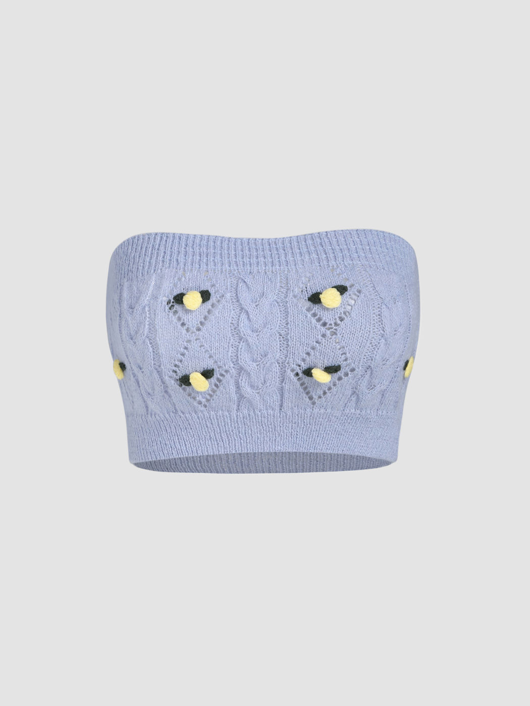Lila Zopfmuster Tube Top mit Langarm Shrug