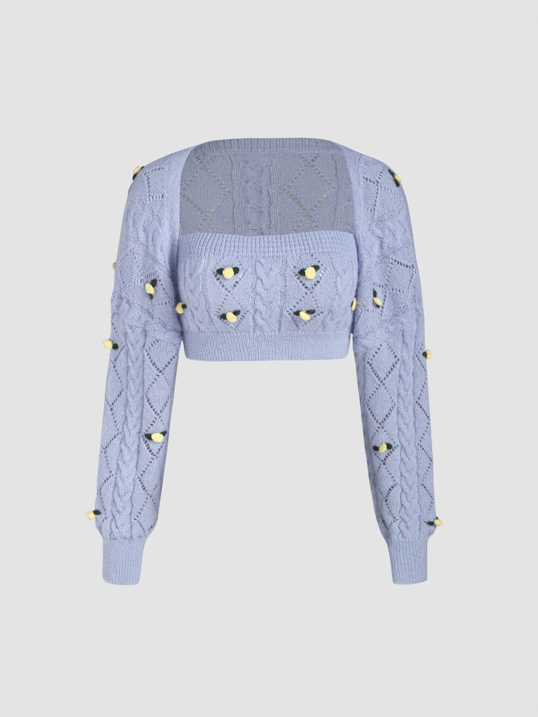 Lila Zopfmuster Tube Top mit Langarm Shrug