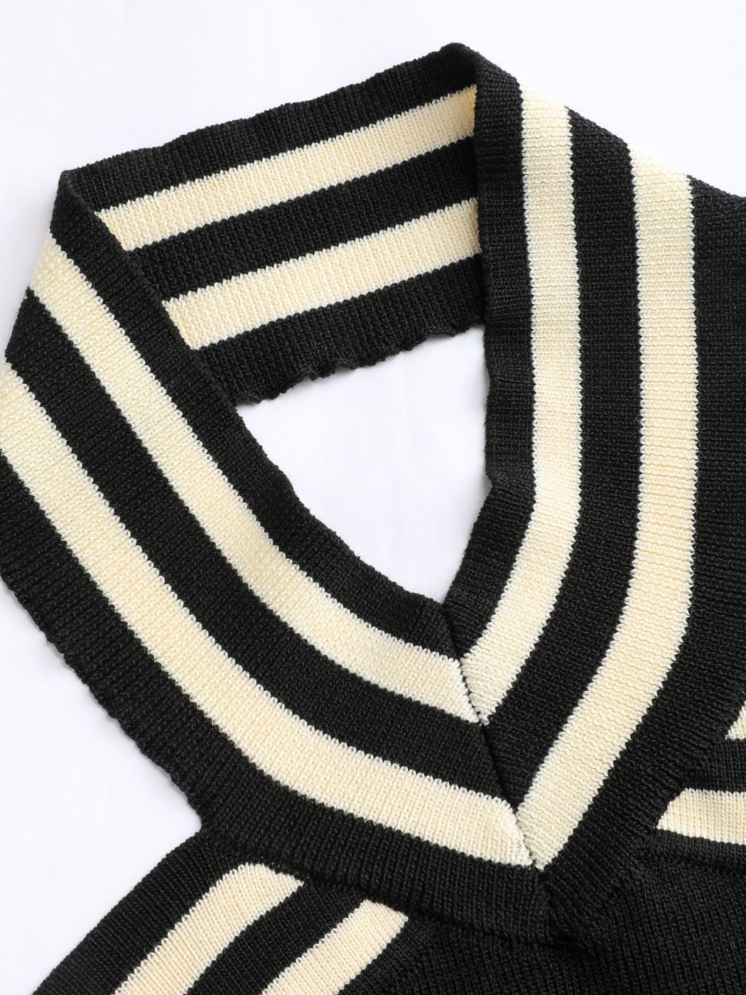 Striped Halter Knit Crop Top