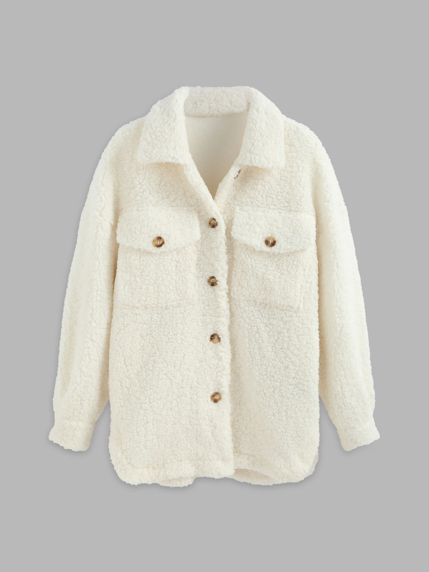Fuzzy Oversized Collar Jacket