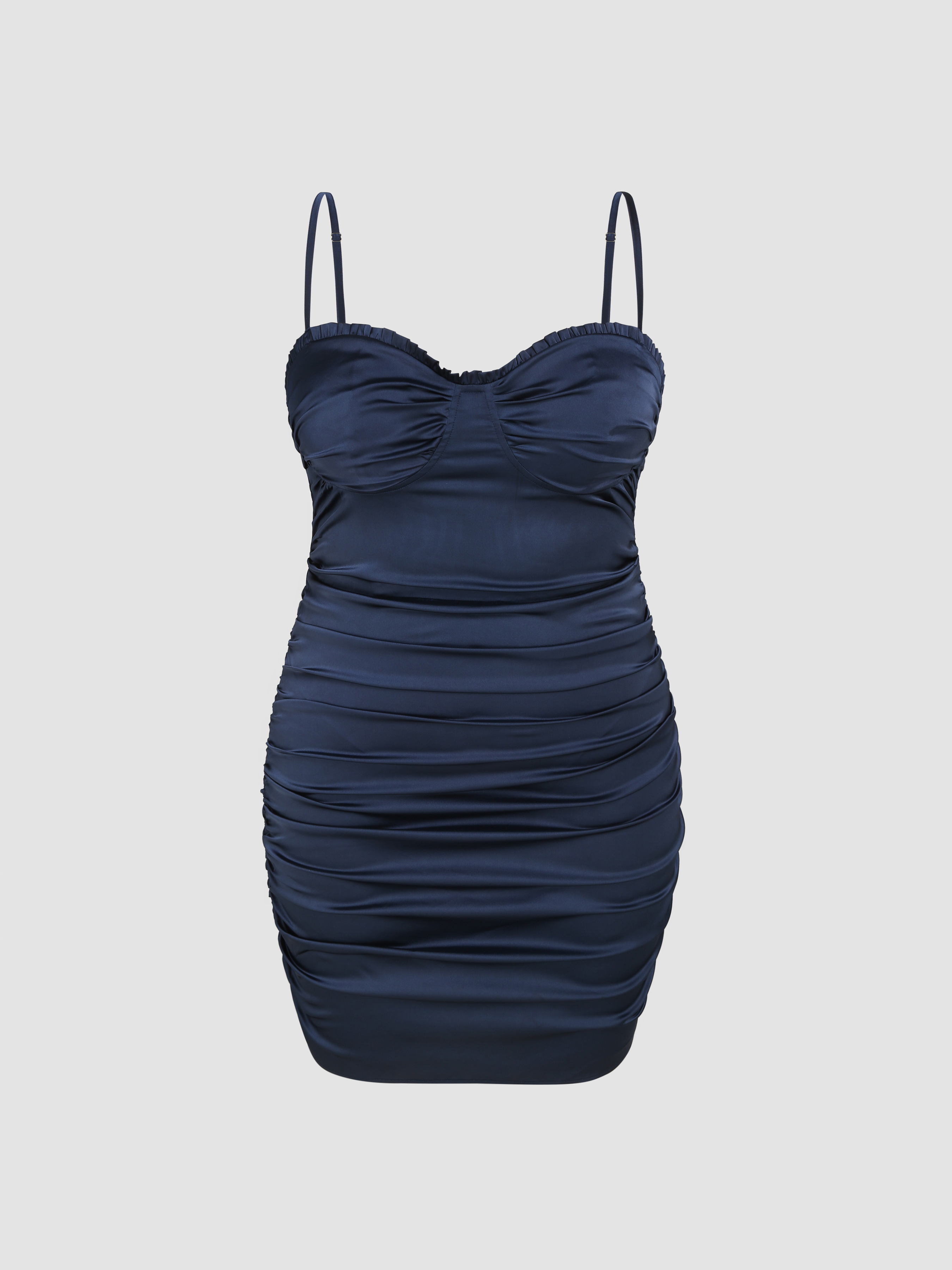 Satin Ruched Cami Dress Curve And Plus Cider 