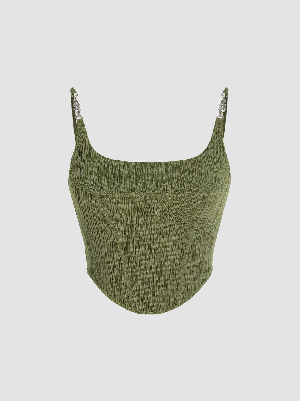 Texture Chain Detail Crop Tank Top