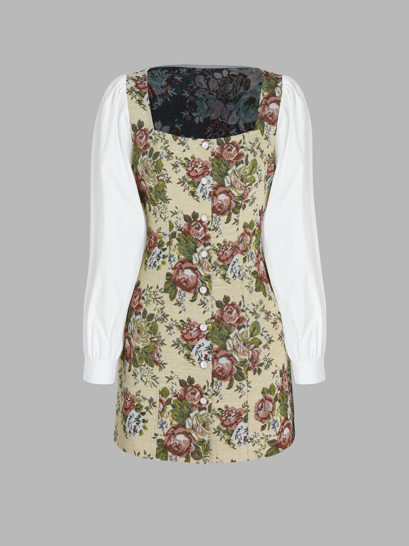 Antique Heritage Floral Mini Dress