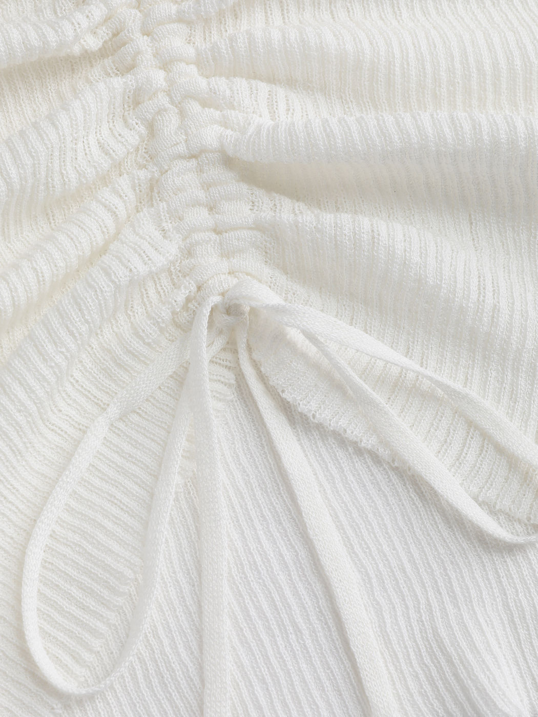 Solids gerafftes Strickoberteil