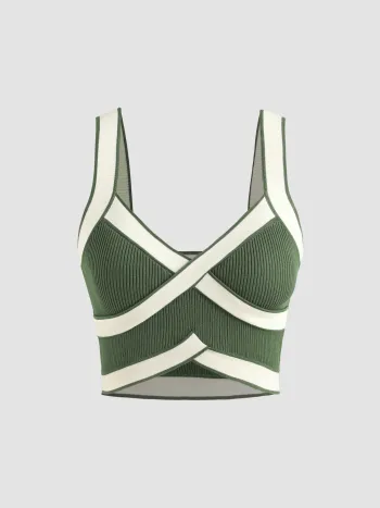 Rippen-Kreuz-Crop-Tank-Top
