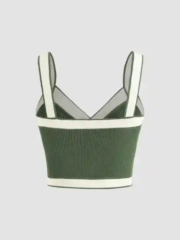 Rippen-Kreuz-Crop-Tank-Top