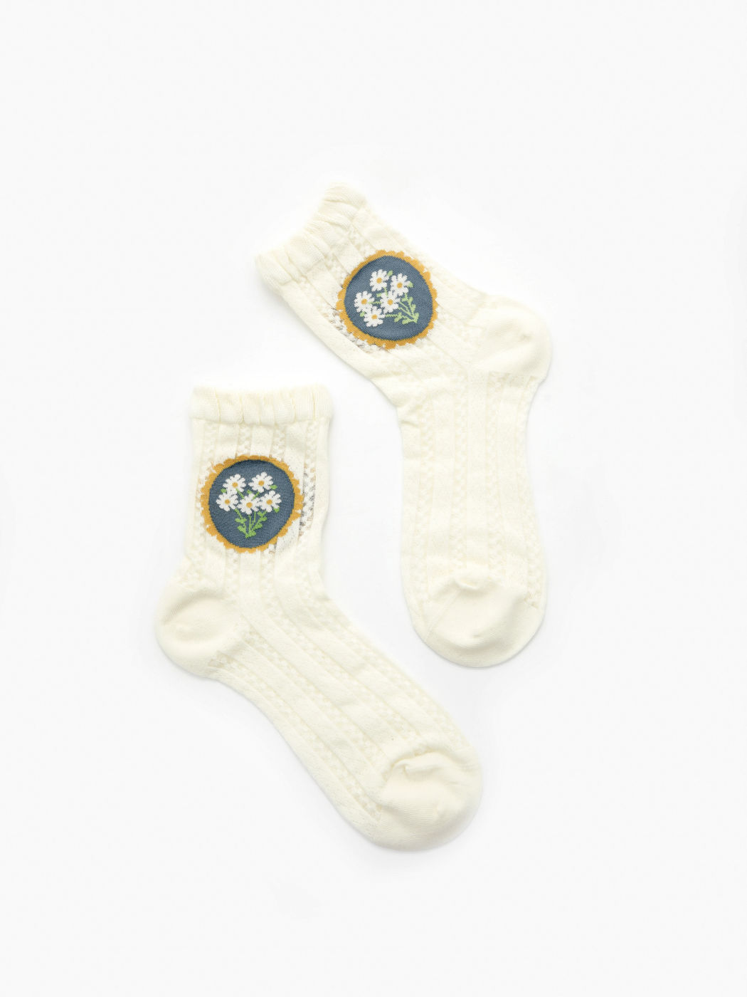  Blumenstreifen Durchbrochene Socken