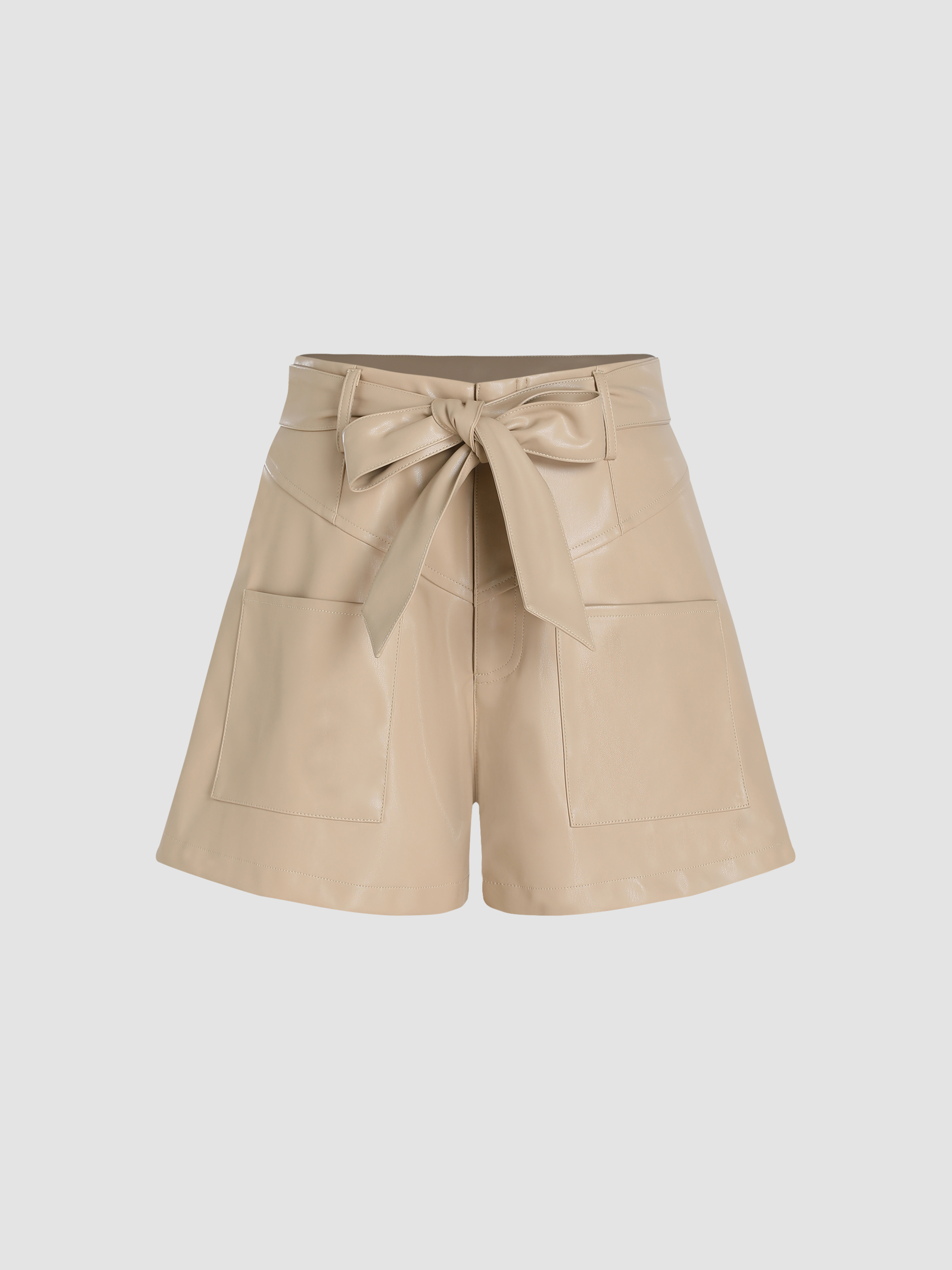 Short simili outlet cuir avec ceinture