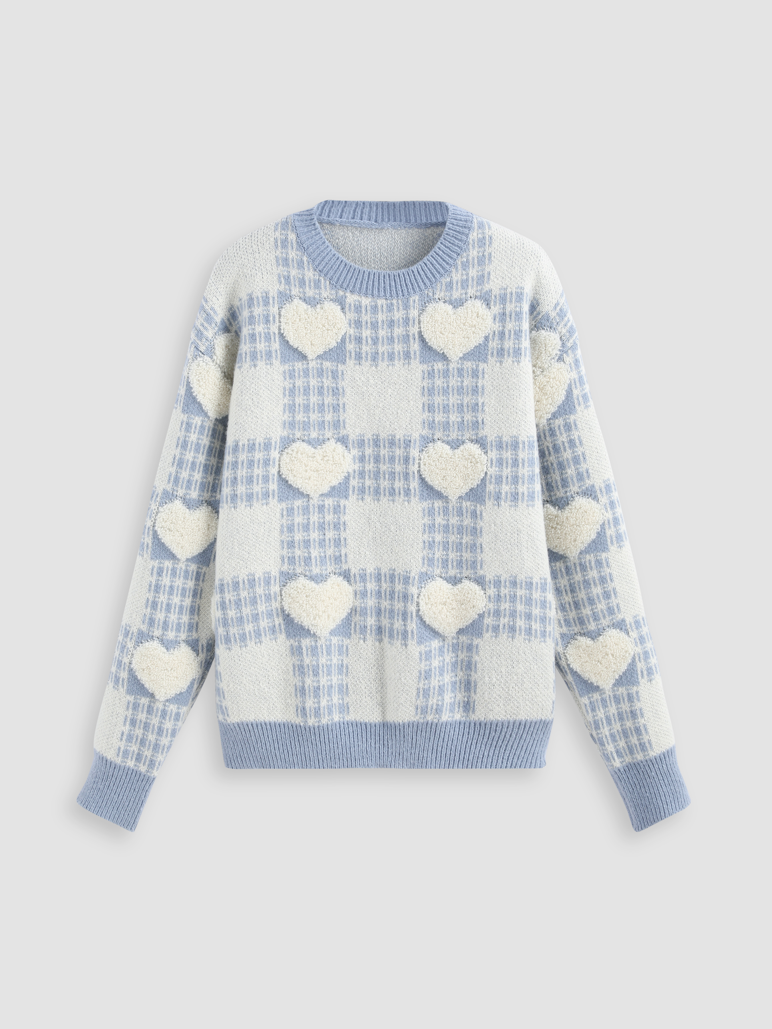 Fluffy Heart Crewneck Sweater Cider