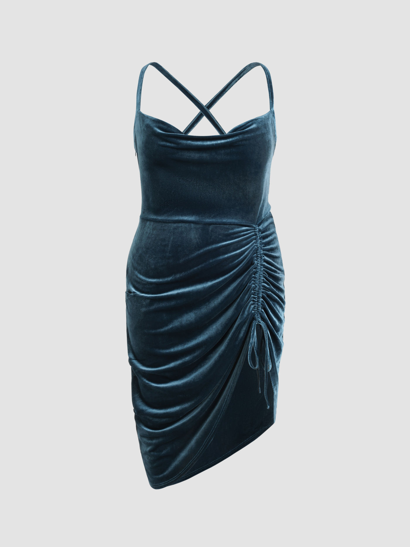 Velours Robe Mini Froncée Curve & Plus