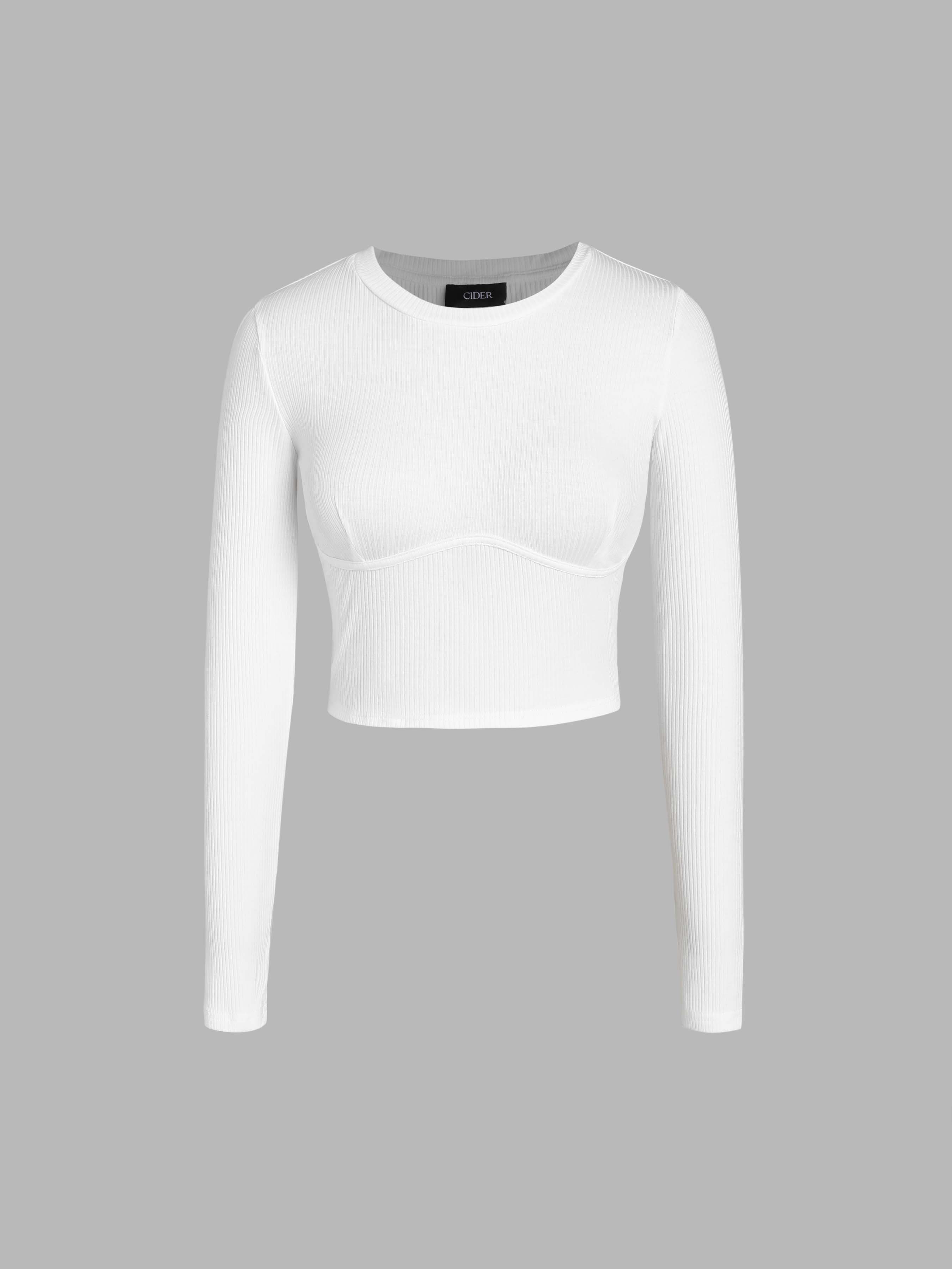 Slide Rib Stitch Crop Top - Cider