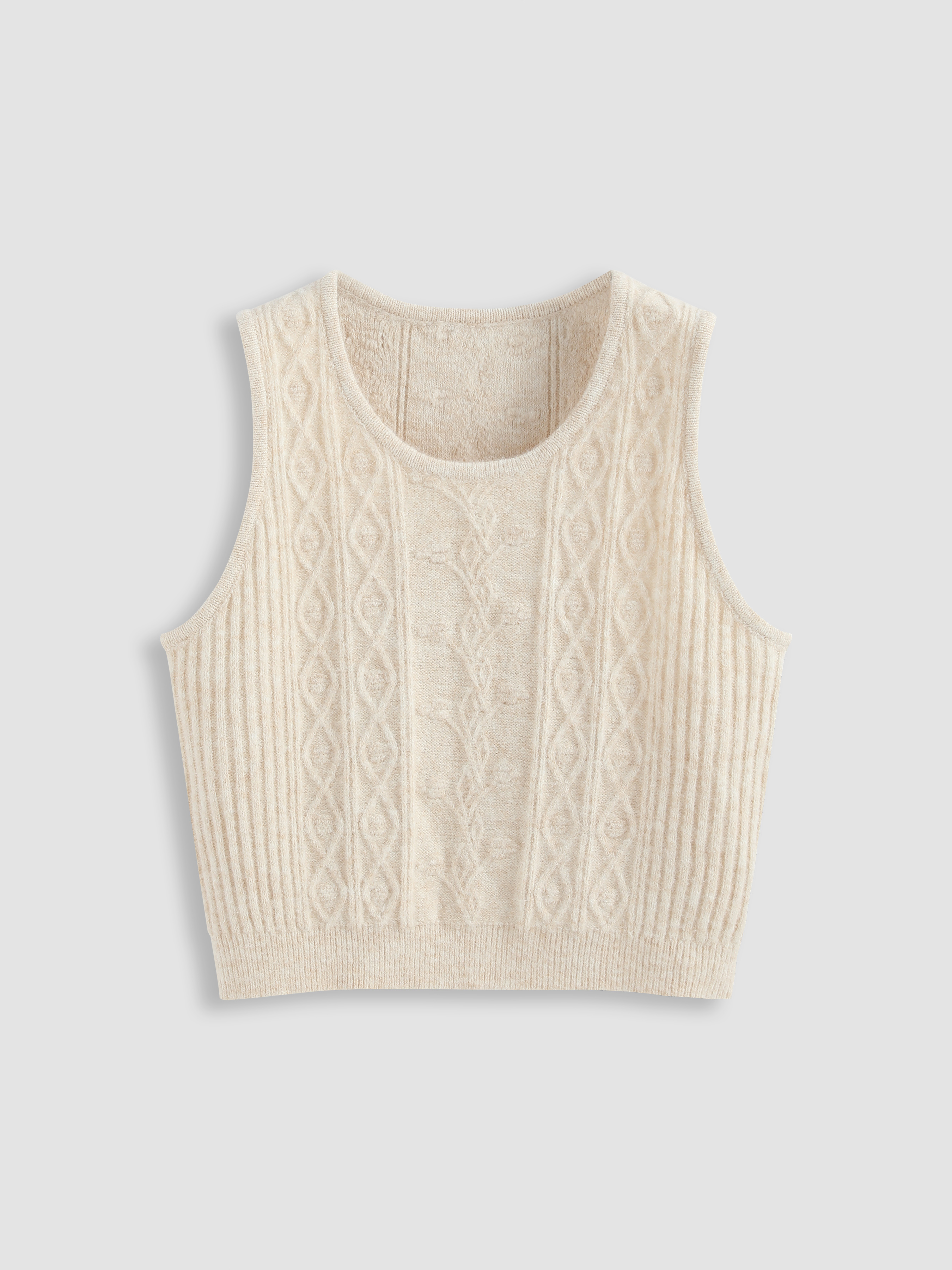 Recycled Cider Woolblend Cable Knitted Vest For School Daily Casual