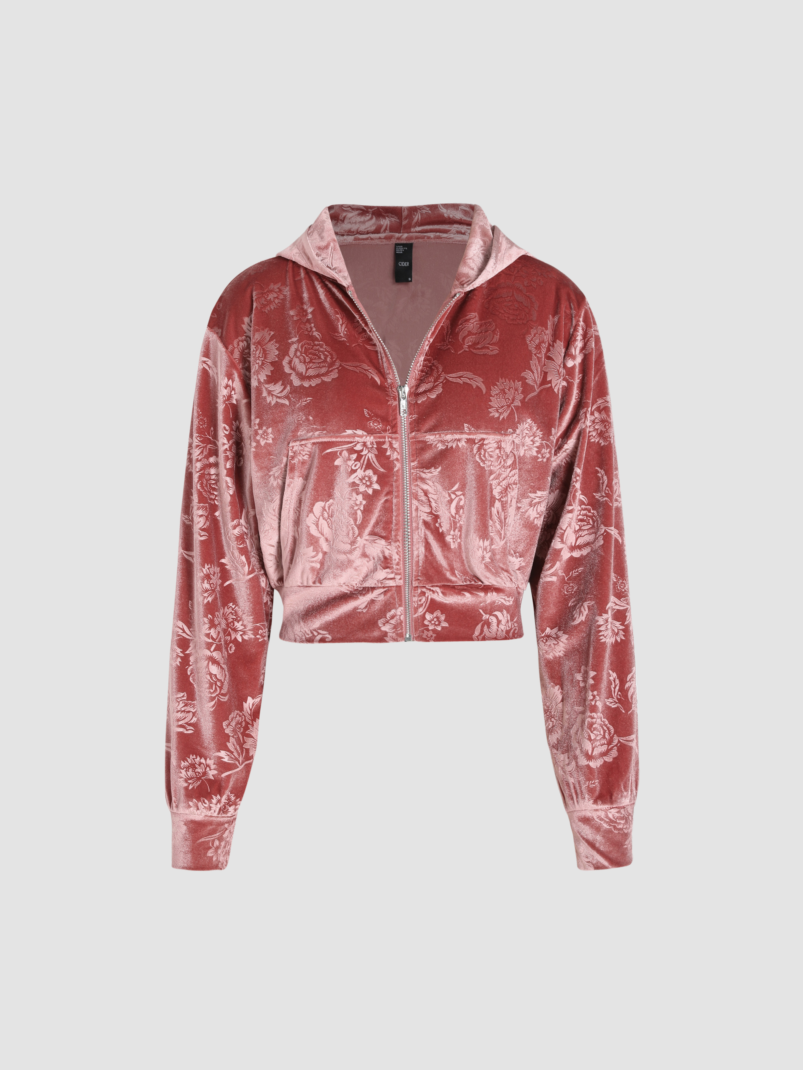 velvet cropped hoodie