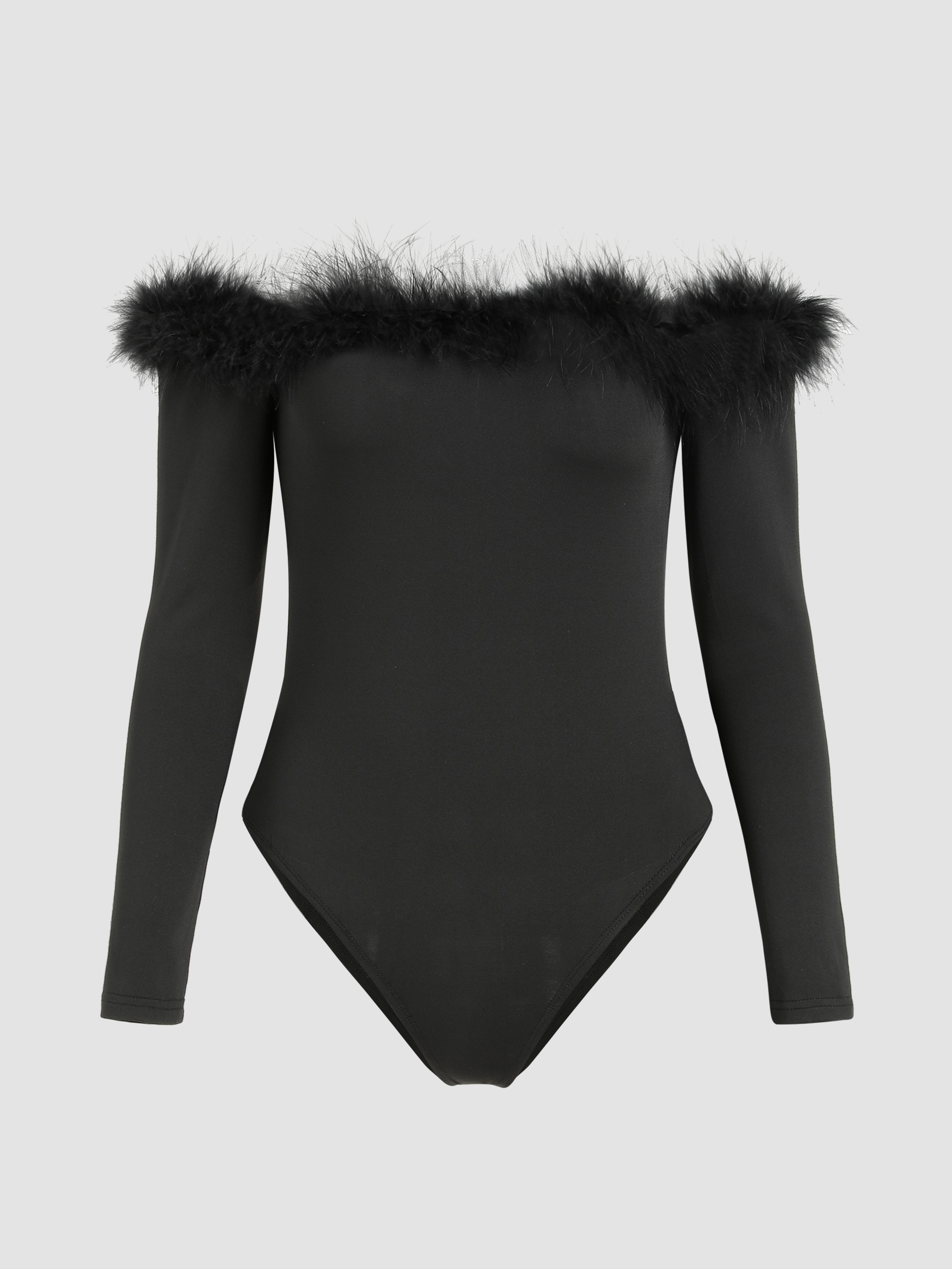 black fur bodysuit