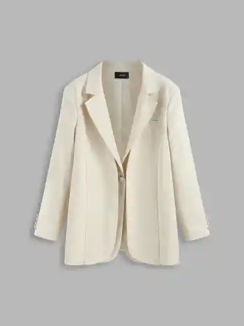  Oversized Cream Blazer in Schmutzigem Chai