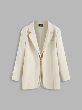  Oversized Cream Blazer in Schmutzigem Chai