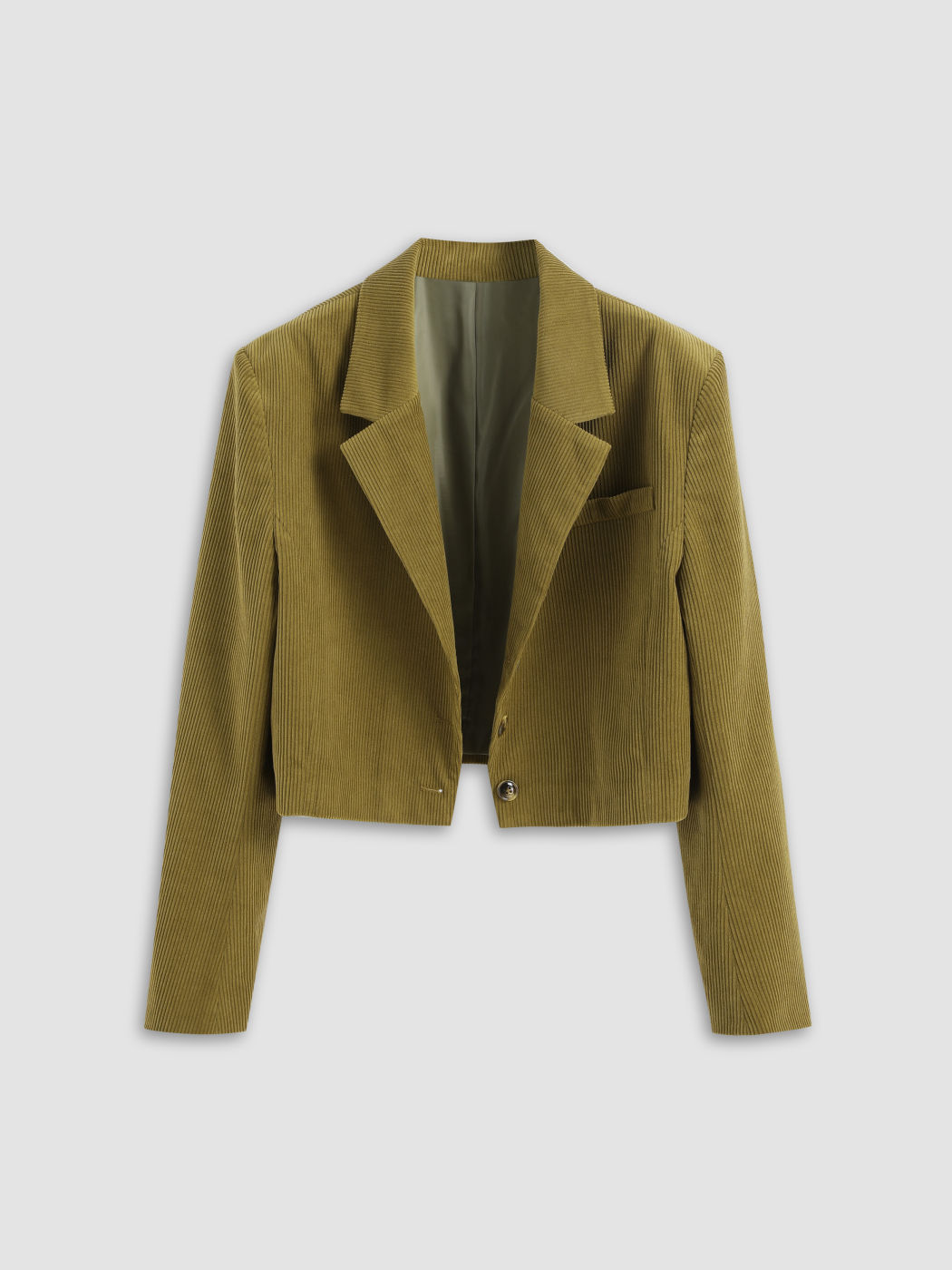 Einreihiger Crop-Blazer aus Cord