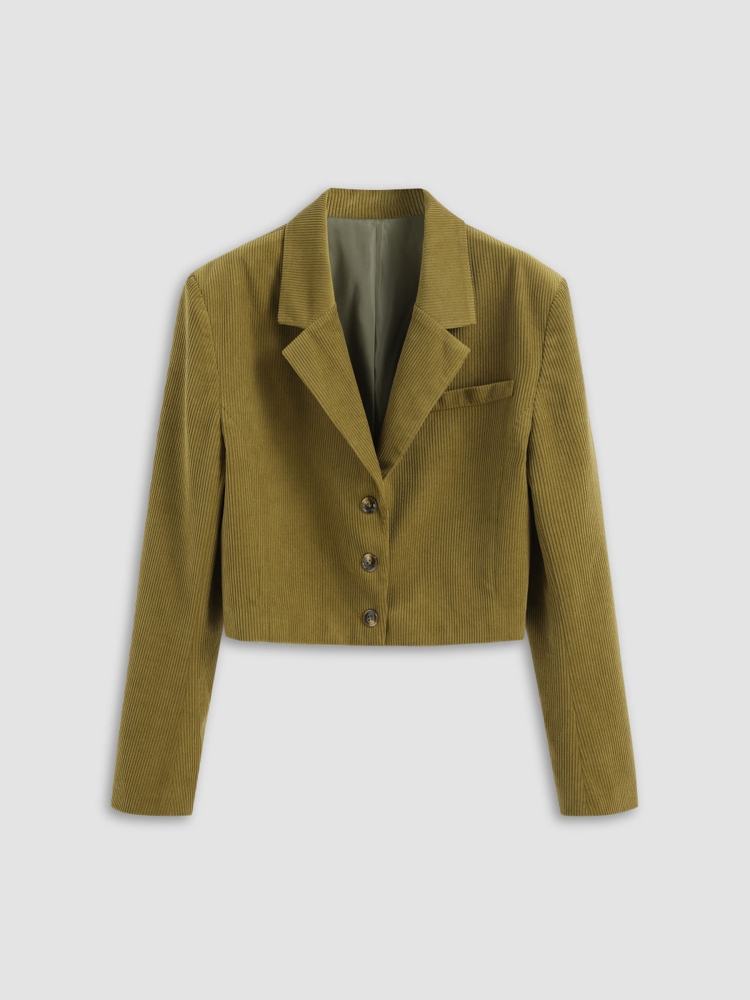 Einreihiger Crop-Blazer aus Cord
