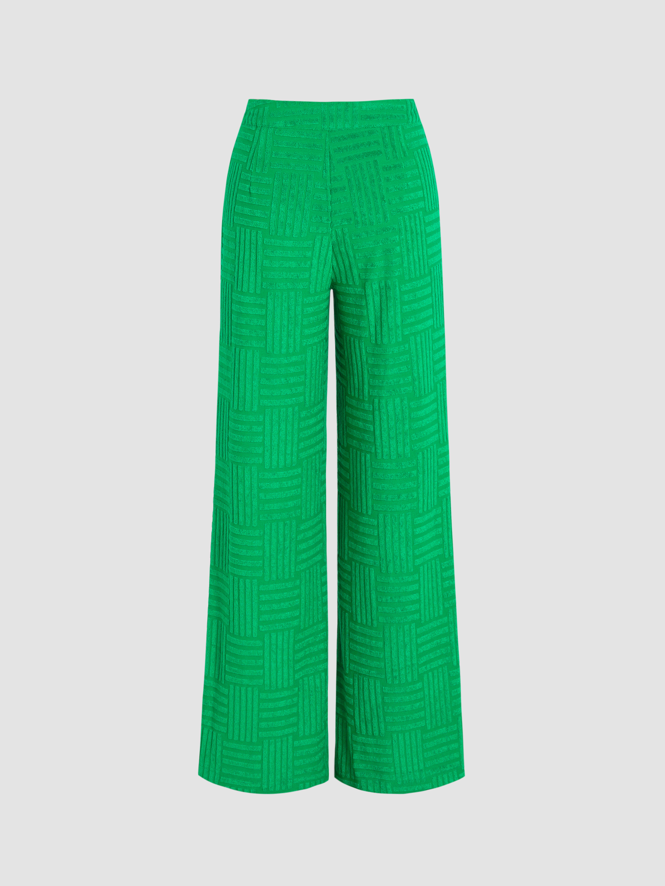 Solid Terry Straight Leg Pants