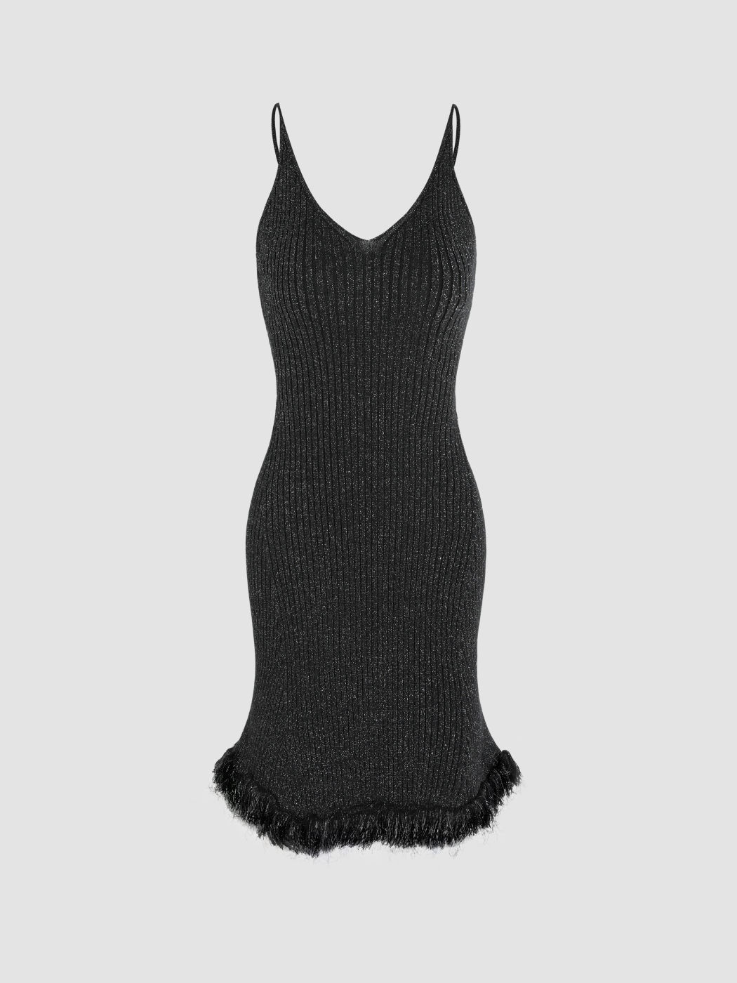 Gestricktes Minikleid mit Glitzerquaste
