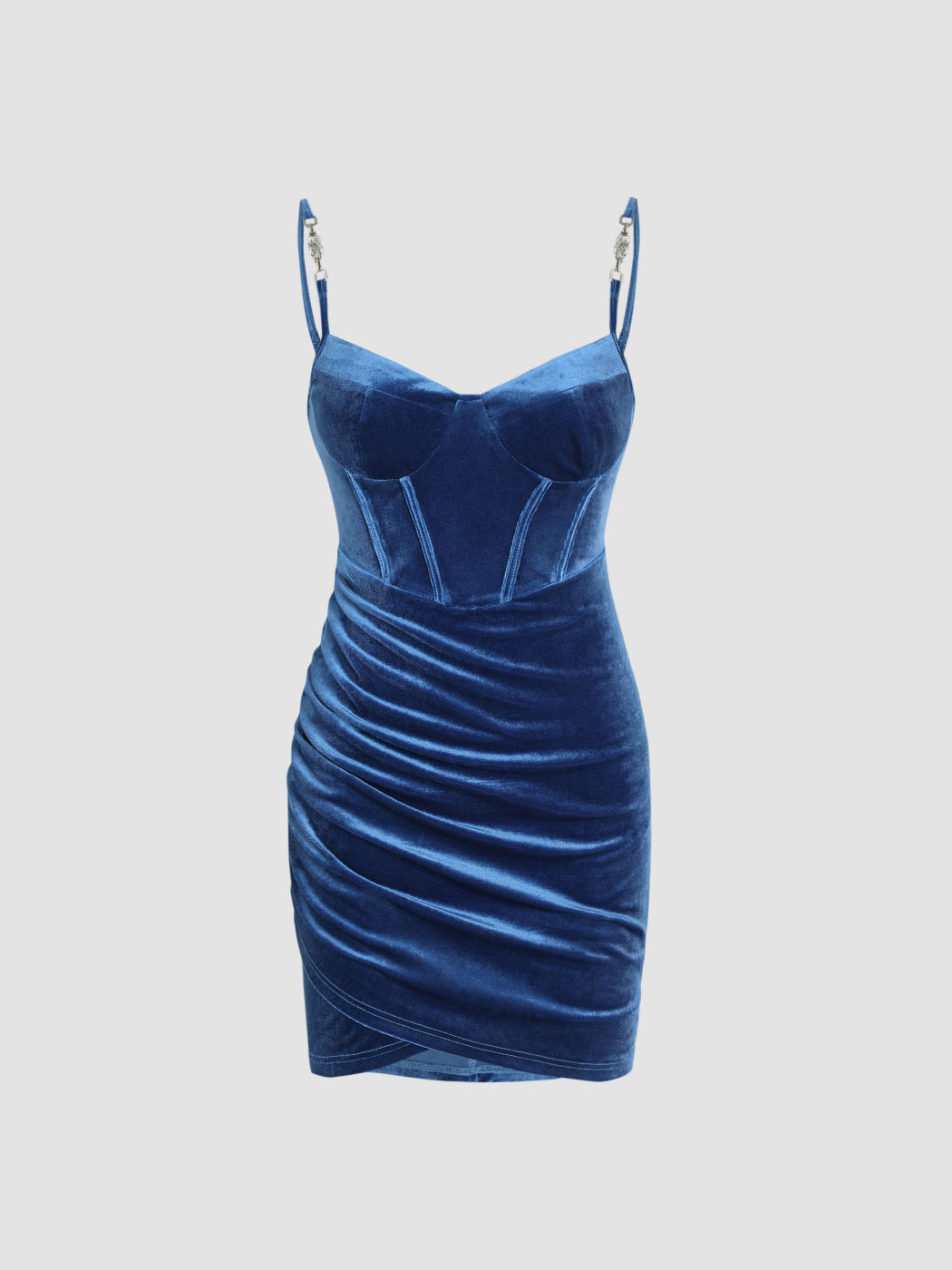 Velvet Ruched Corset Mini Dress For Date Music Festival/Live House