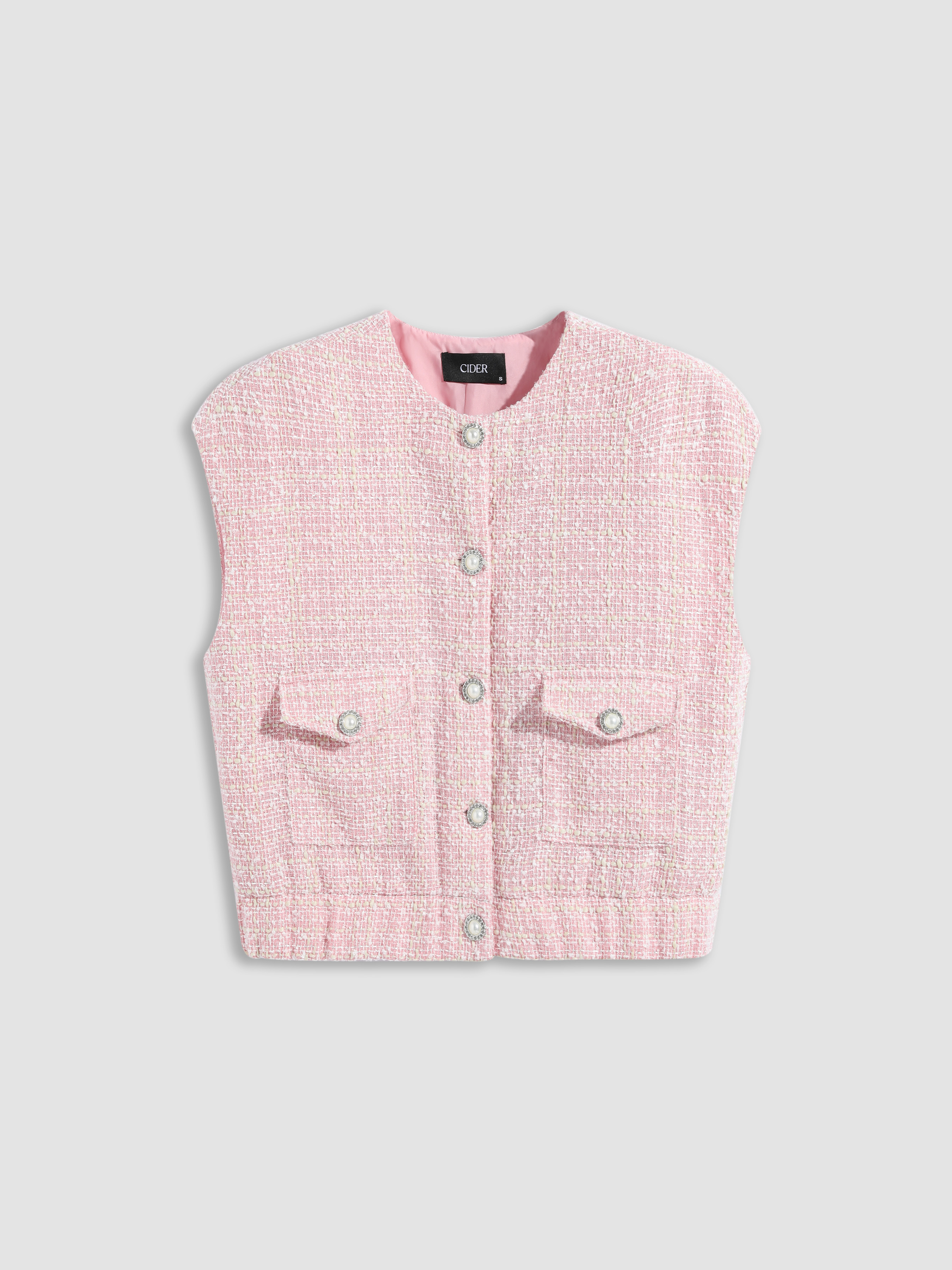 Tweed Pocket Button Down Vest