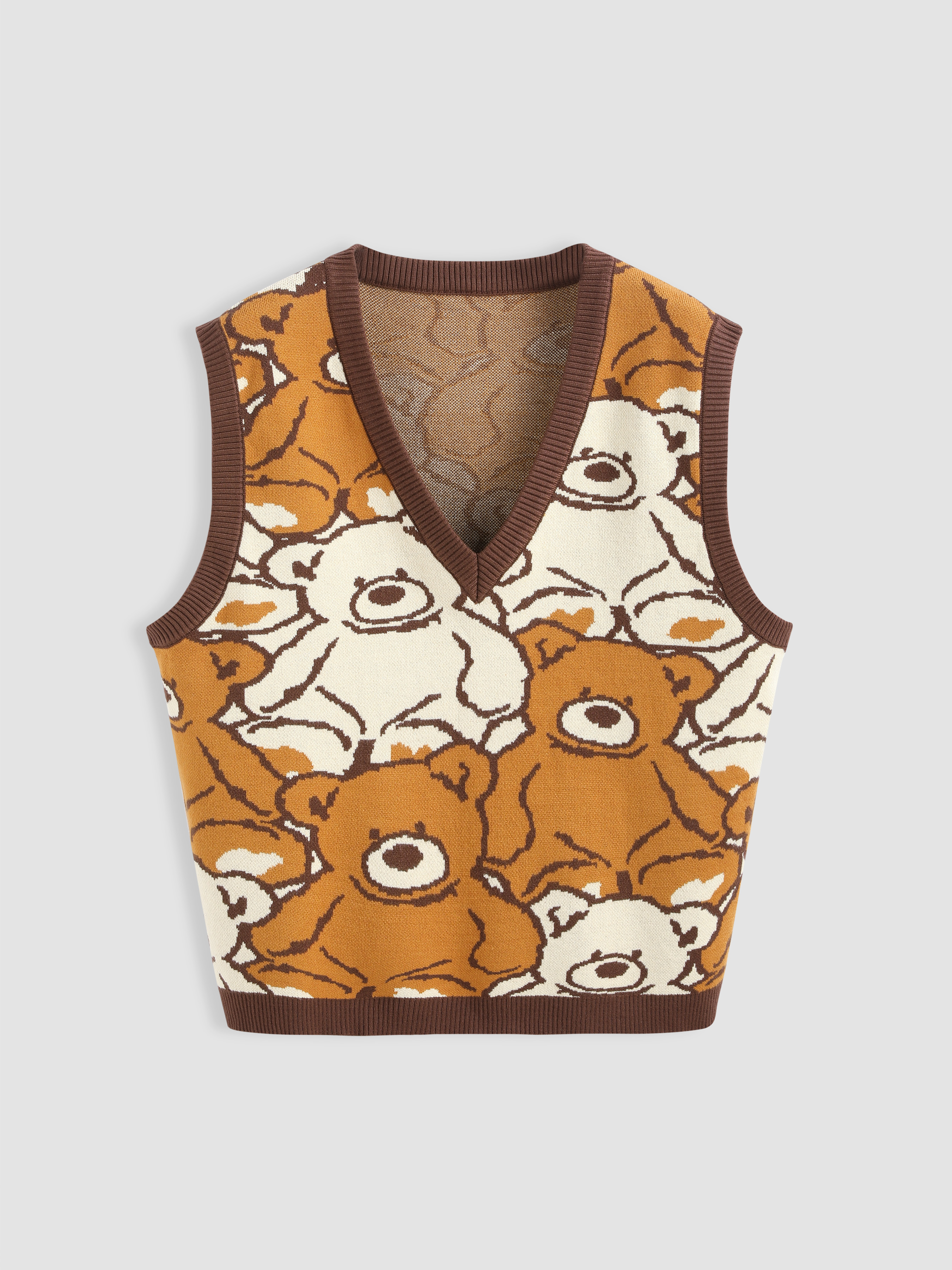 Cute Bear Pattern Sweater Vest Cider