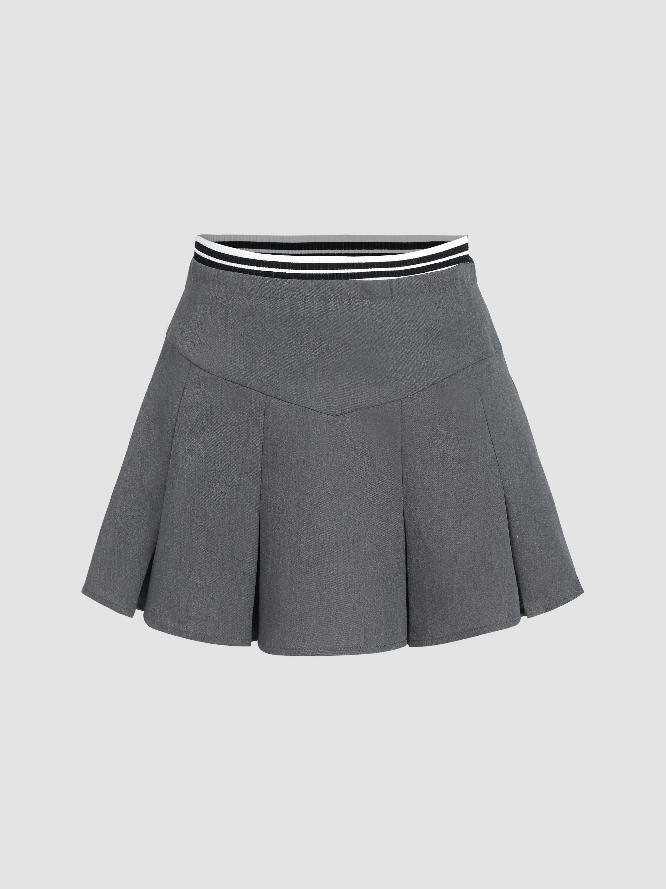 Woven On-Schedule Pleated Mini Skort For School Daily Casual