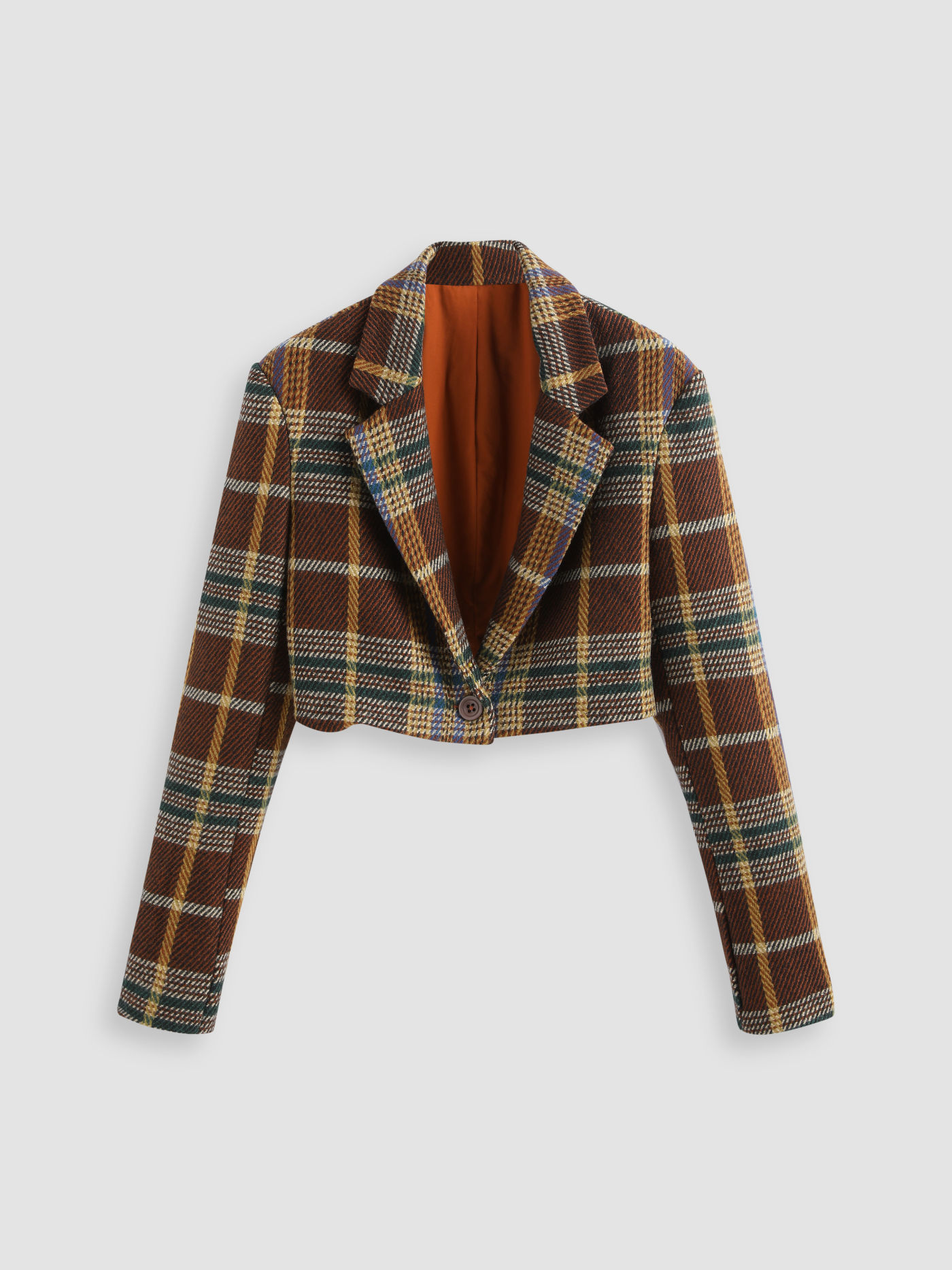 Tartan Tweed Breasted Blazer