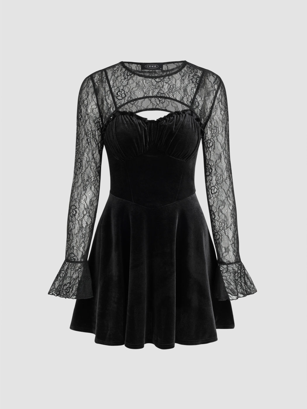 Velvet Mini Dress & Mesh Top