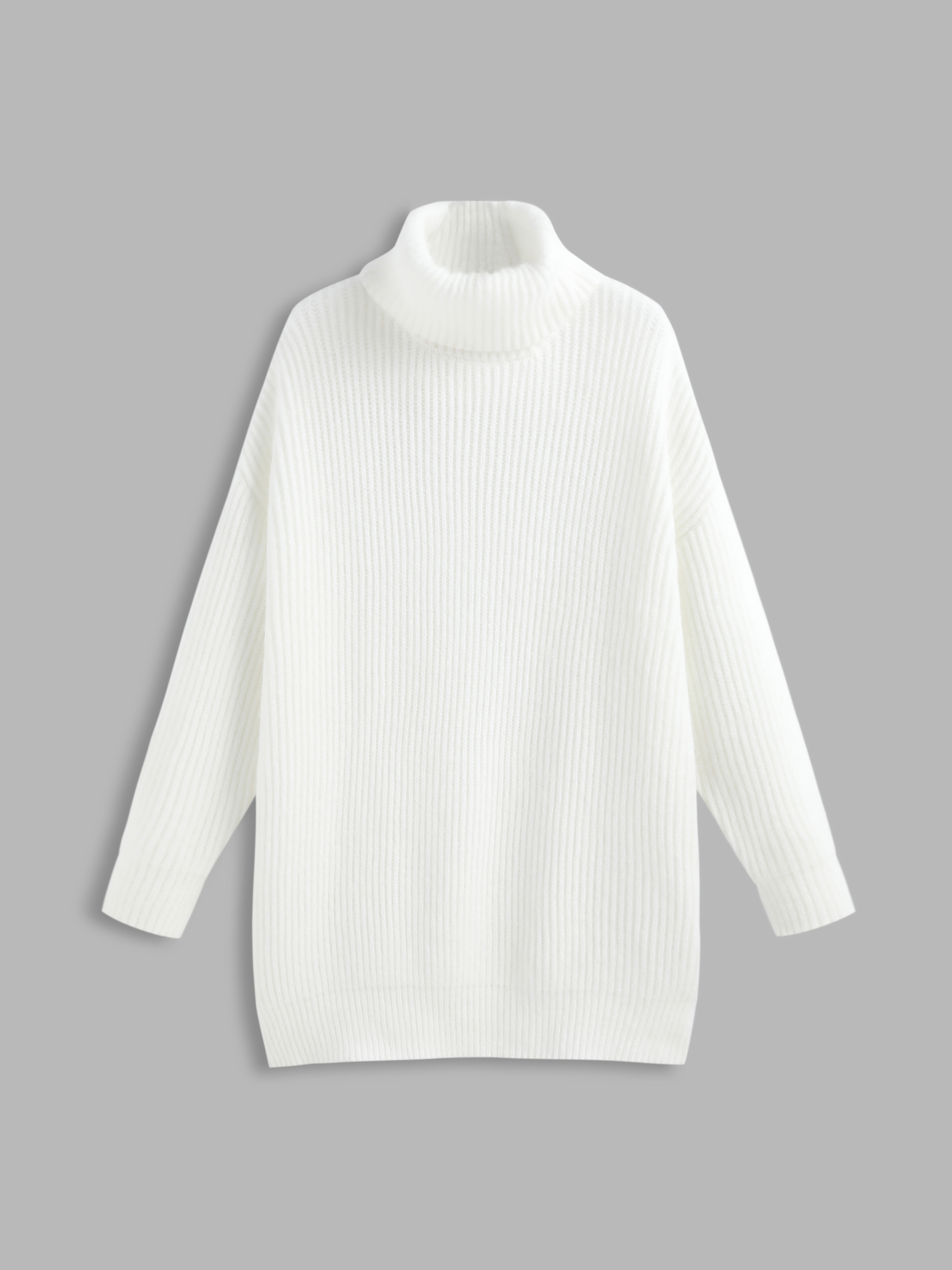 High Neck Solid Oversized Sweater - Cider