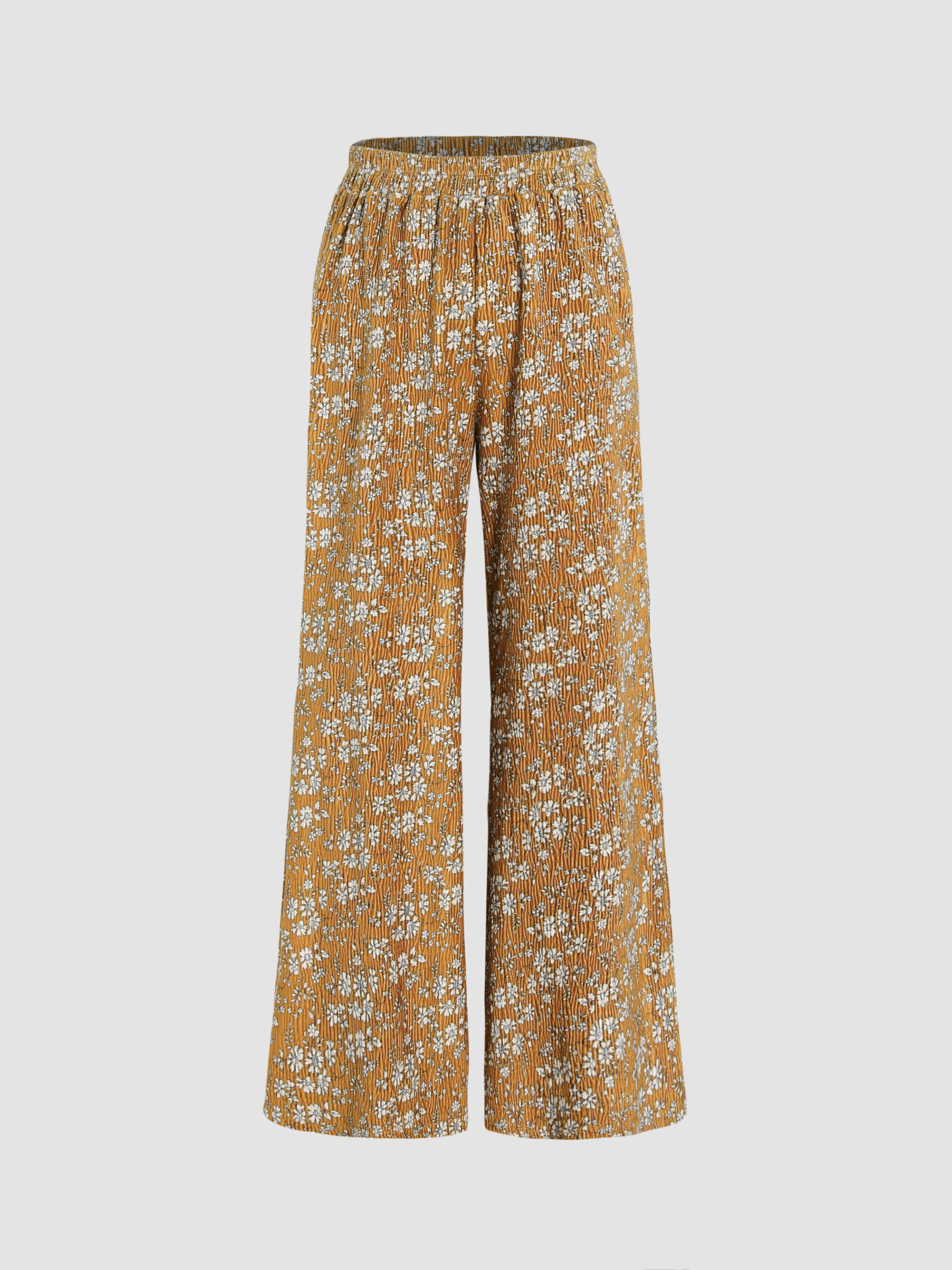 Ditsy Floral Corduroy Wide Leg Pants 