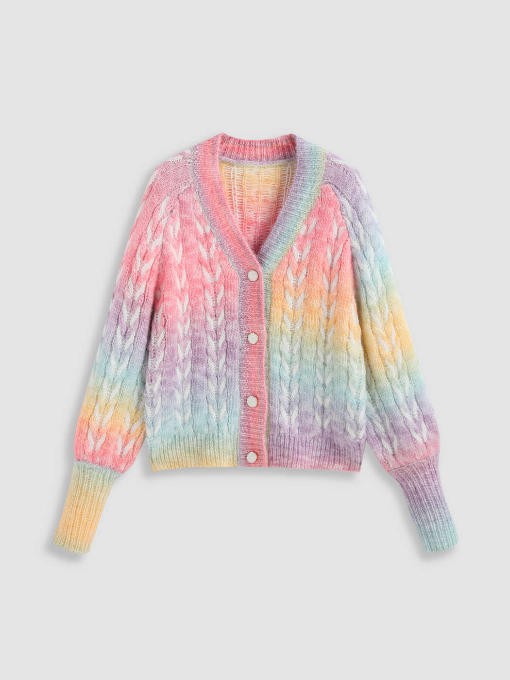 Christmas Ombre Button Cardigan For Coffee Shop Daily Casual Date 