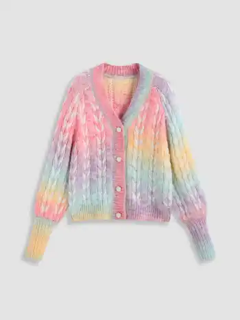 Cardigan à Boutons Ombré