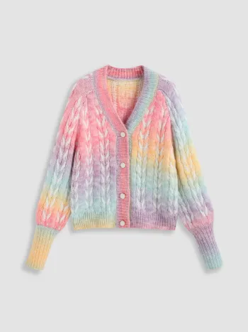 Cardigan con bottoni sfumati