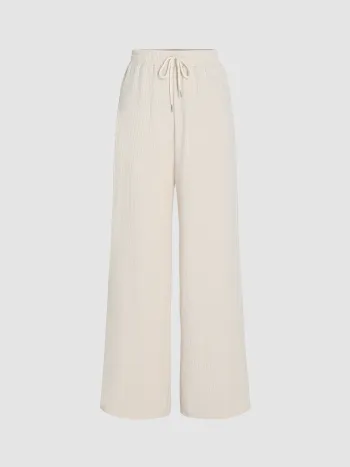 Solid Hose mit weitem Bein und Kordelzug