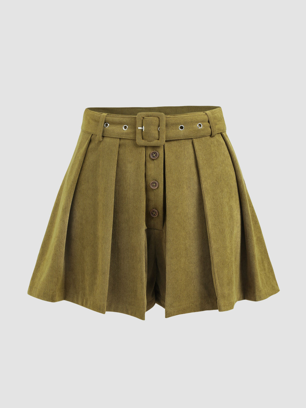 Solidr Falten-Mini-Skort mit Gürtel